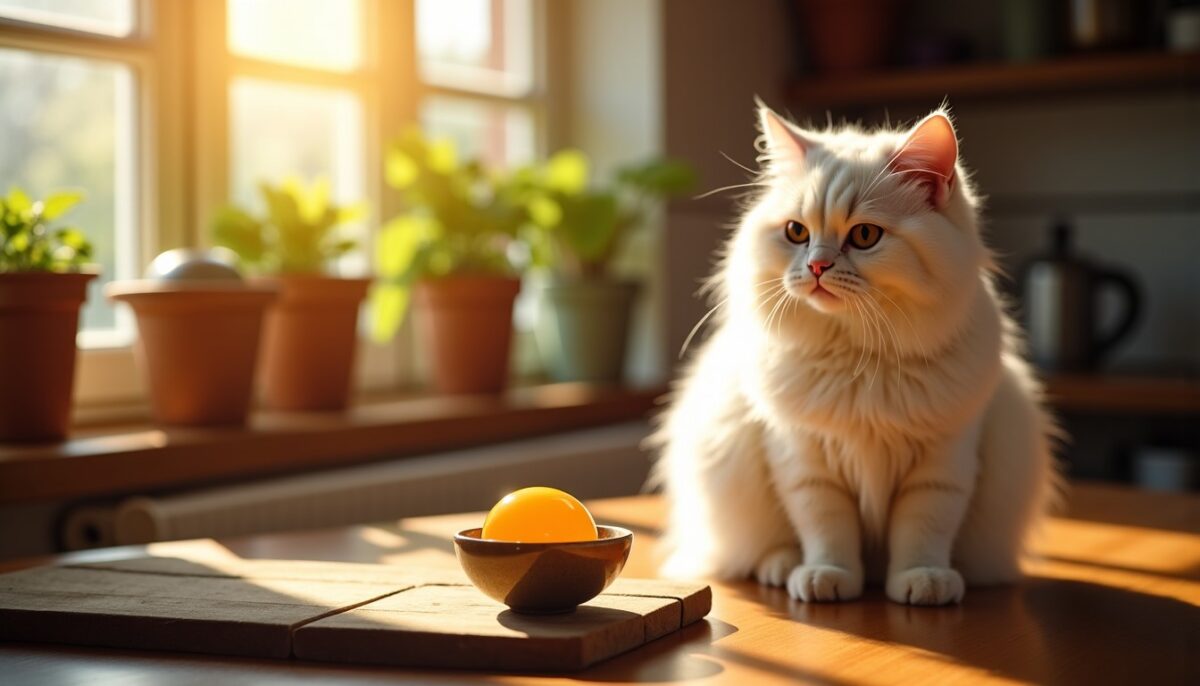 Jaune d’œuf pour chat : fréquence hebdomadaire et 3 conseils essentiels pour un pelage éclatant